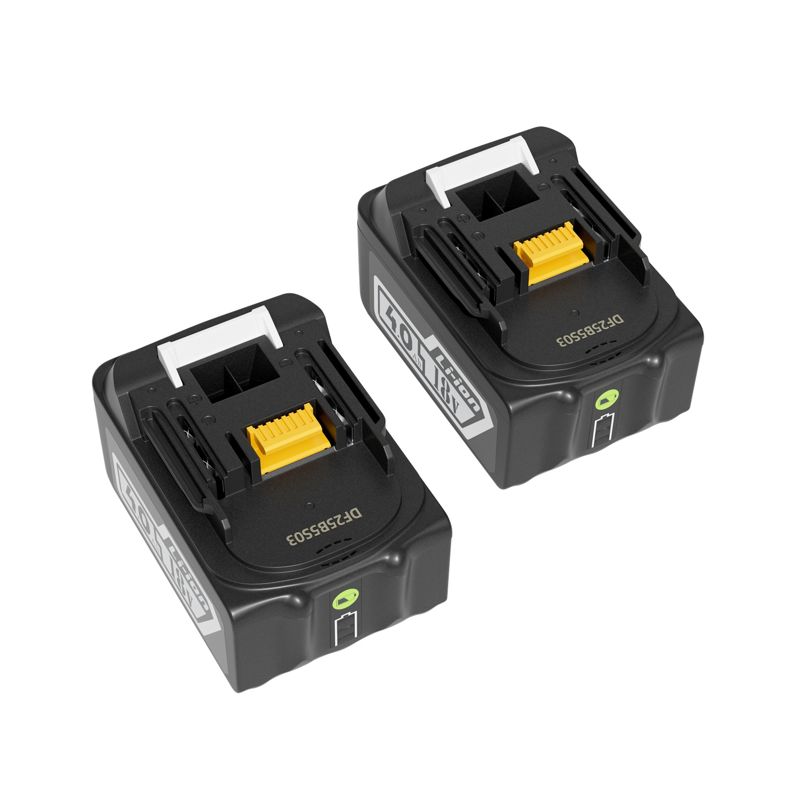 Two Exqutoo 18V 4Ah batteries