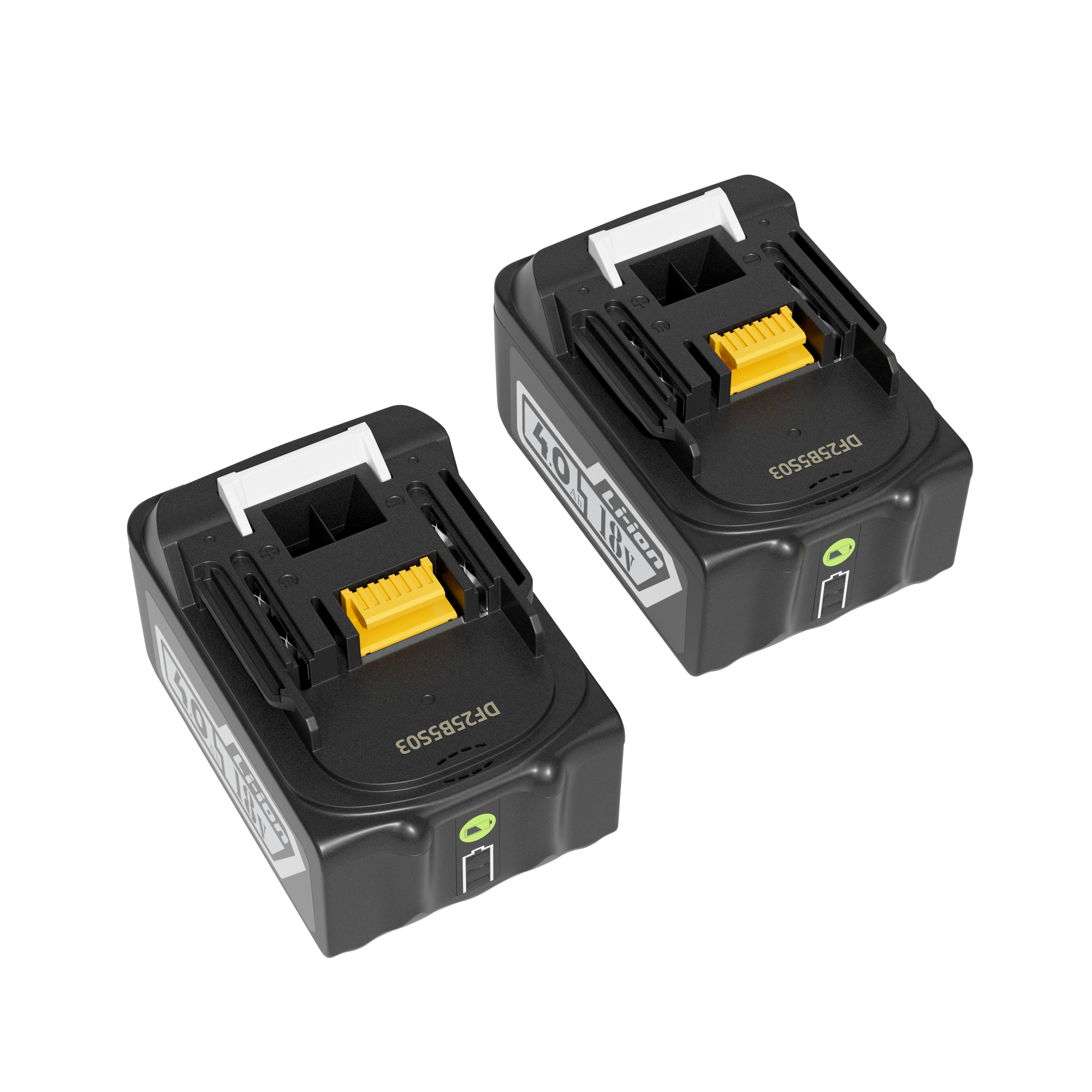 Two Exqutoo 18 V lithium-ion battery packs