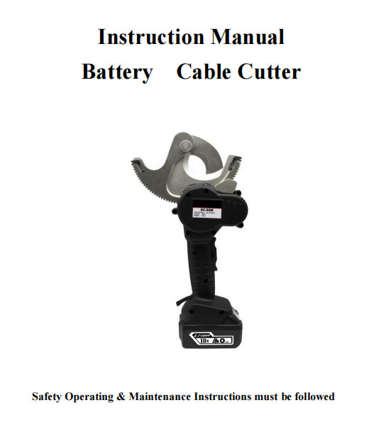 EC-54M battery cable cutter instruction manual