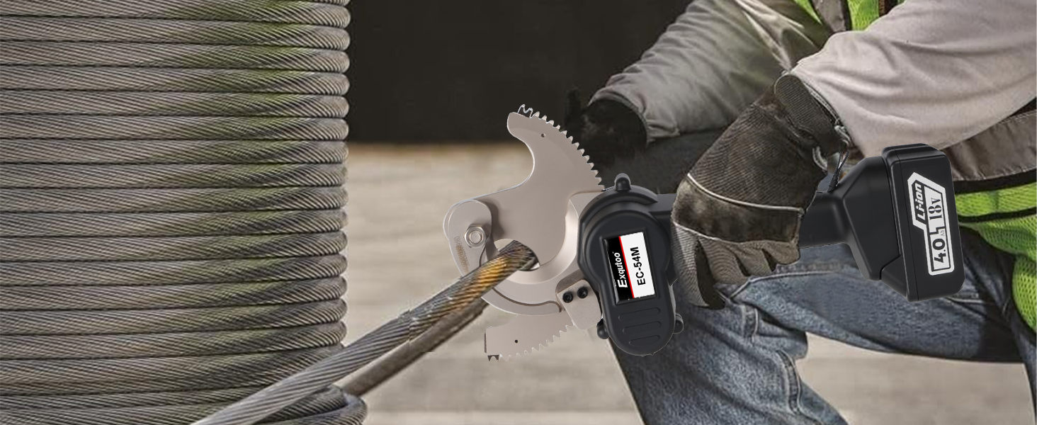 EC-54M electric cable cutter used on a supported cable conductor